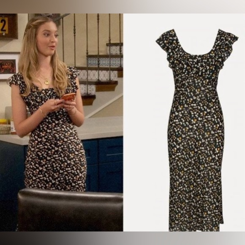 Lou Floral Black Maxi Silk Dress - Picture 2 of 14